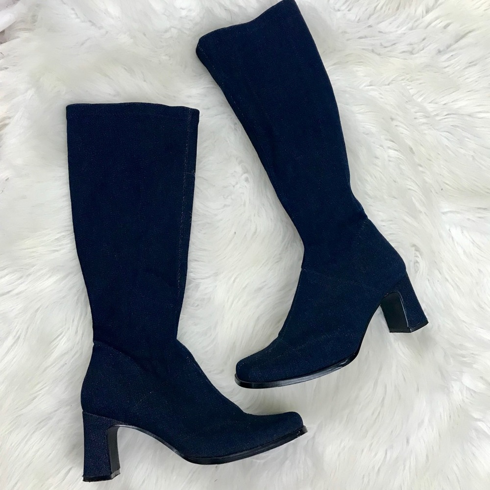 Vintage denim boots